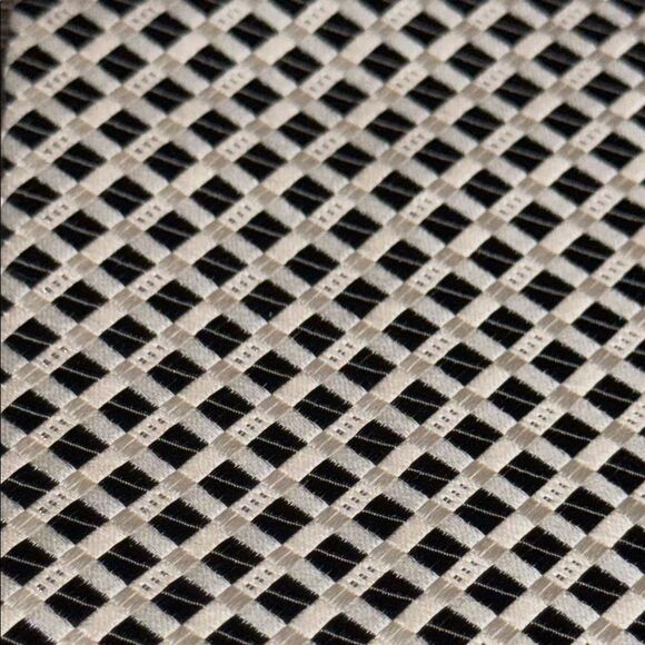 Pierre Balmain Black and White with Metallic silver Checkered Tie - Picture 4 of 5